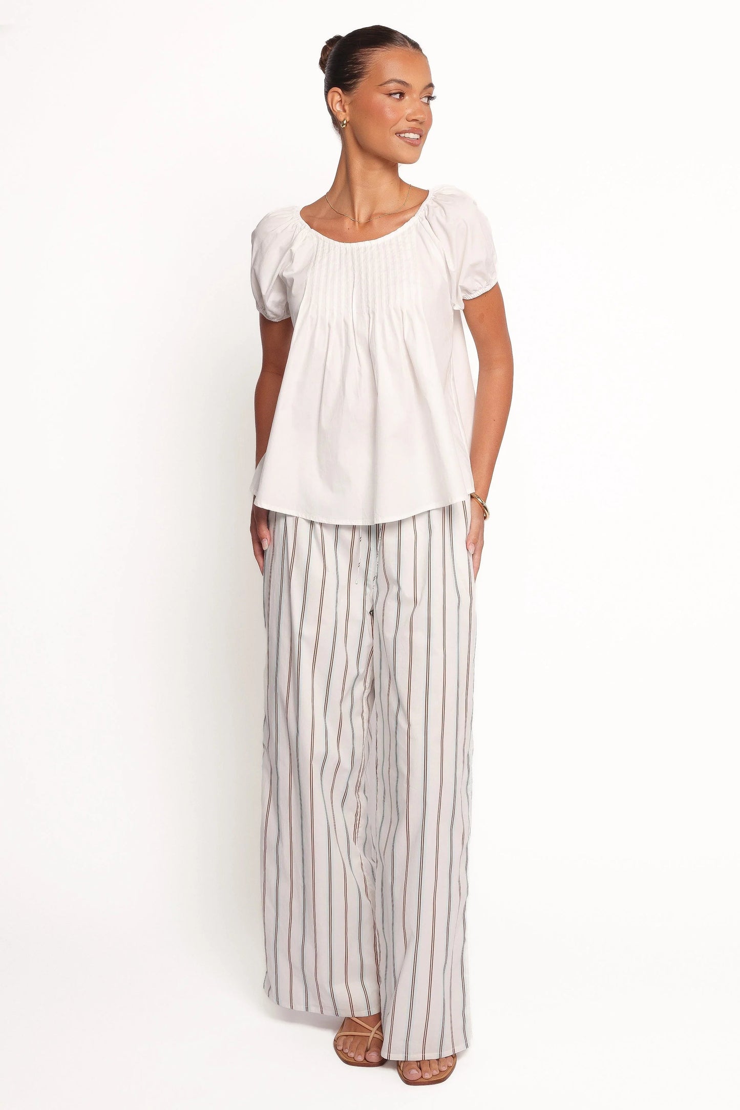 Abbott Pleated Smock-Style Cotton Top