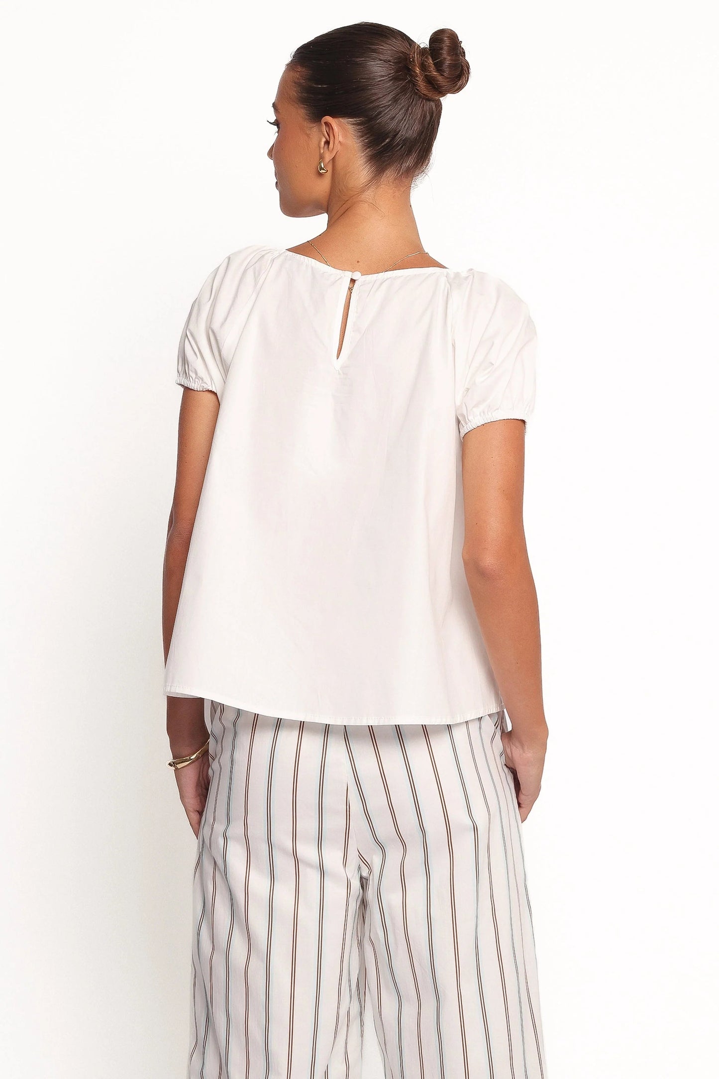 Abbott Pleated Smock-Style Cotton Top
