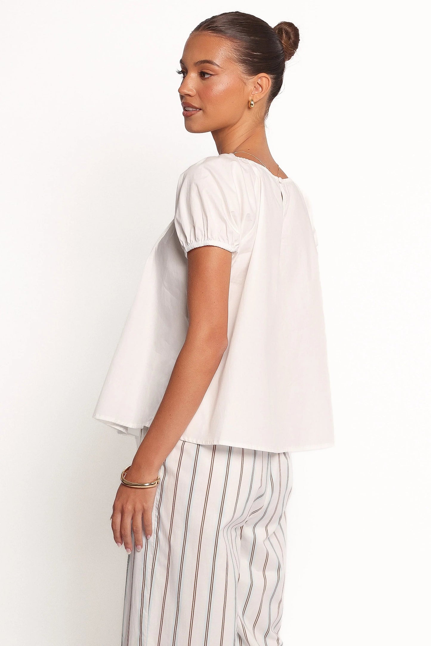 Abbott Pleated Smock-Style Cotton Top