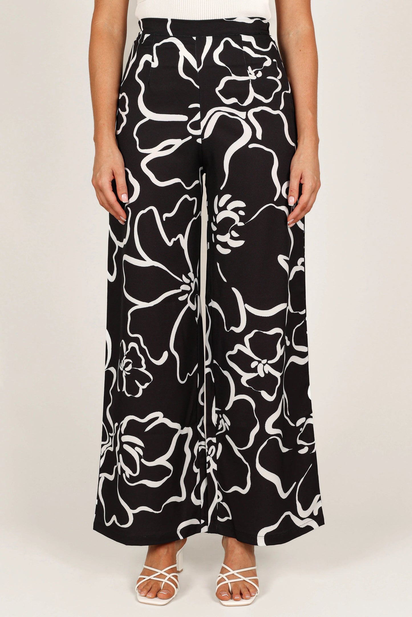 Abstract Wide-Leg Pants