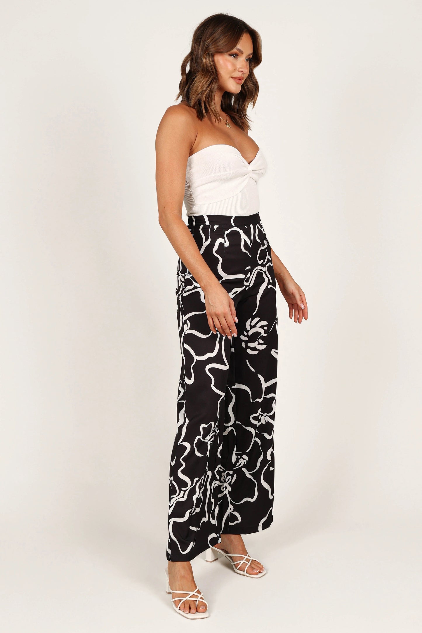 Abstract Wide-Leg Pants