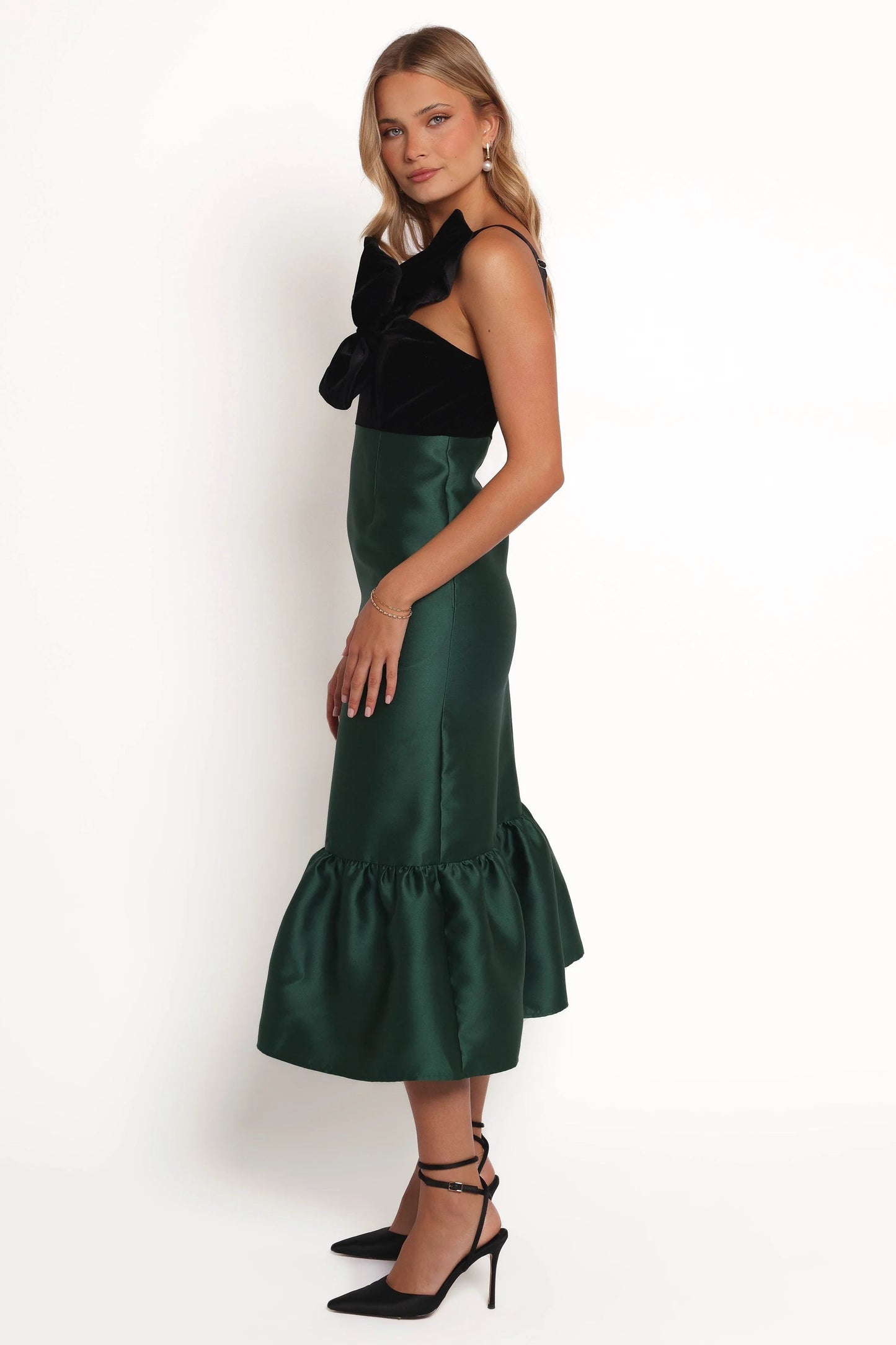 Amelie One-Shoulder Bow-Detail Midi Dress