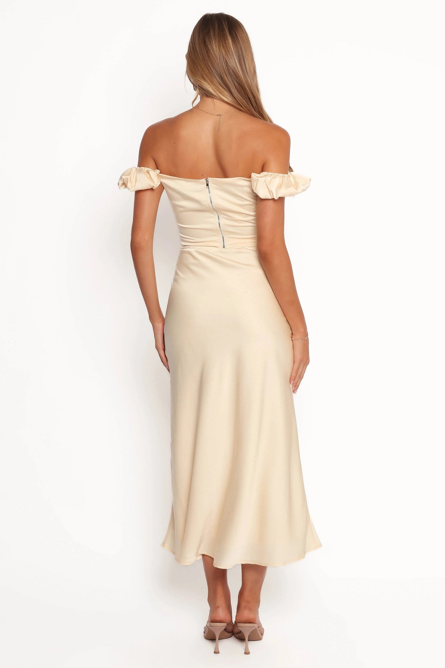 Asymmetrical Pleat Satin Set