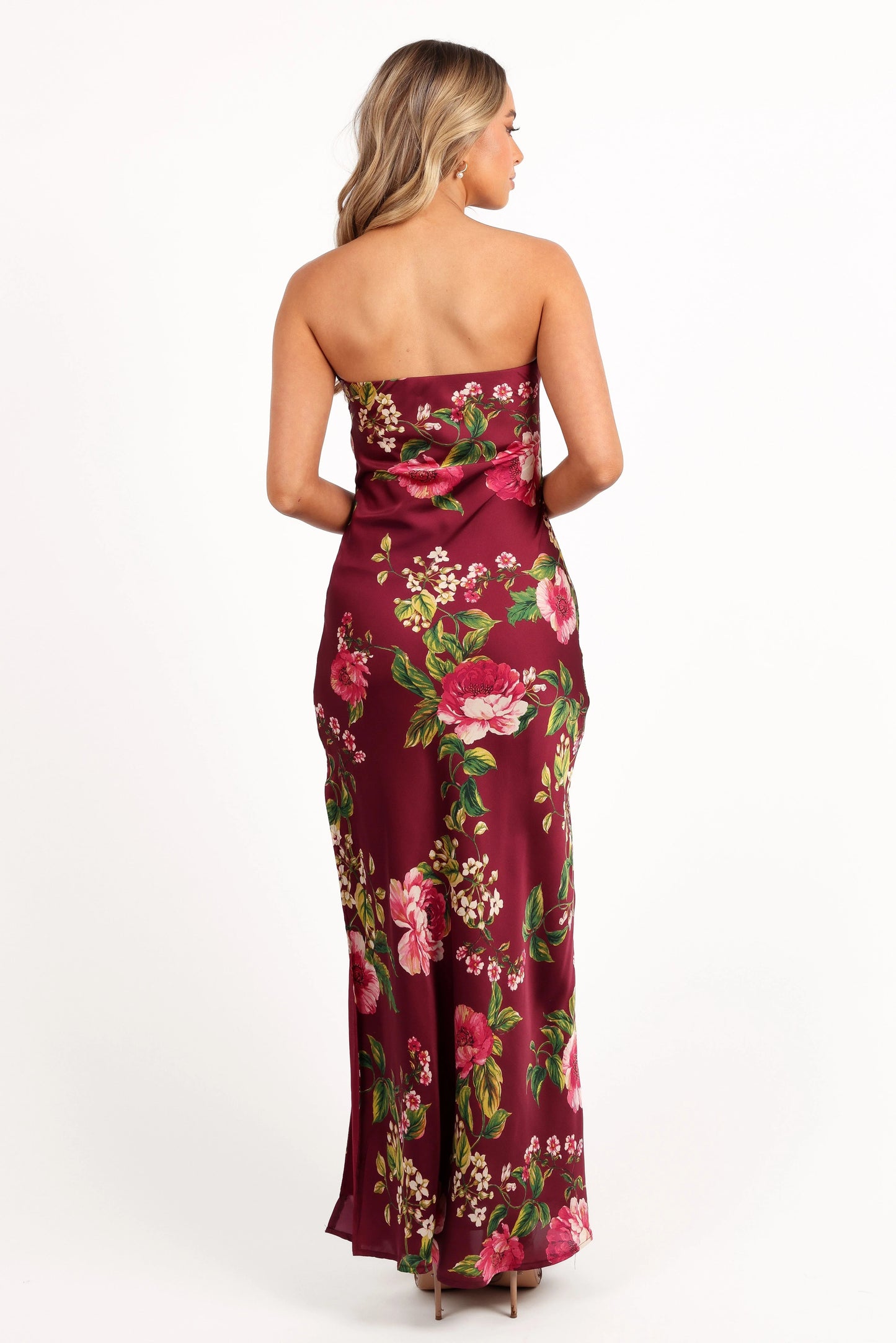Bryden Strapless Satin-MaxI Floral Dress