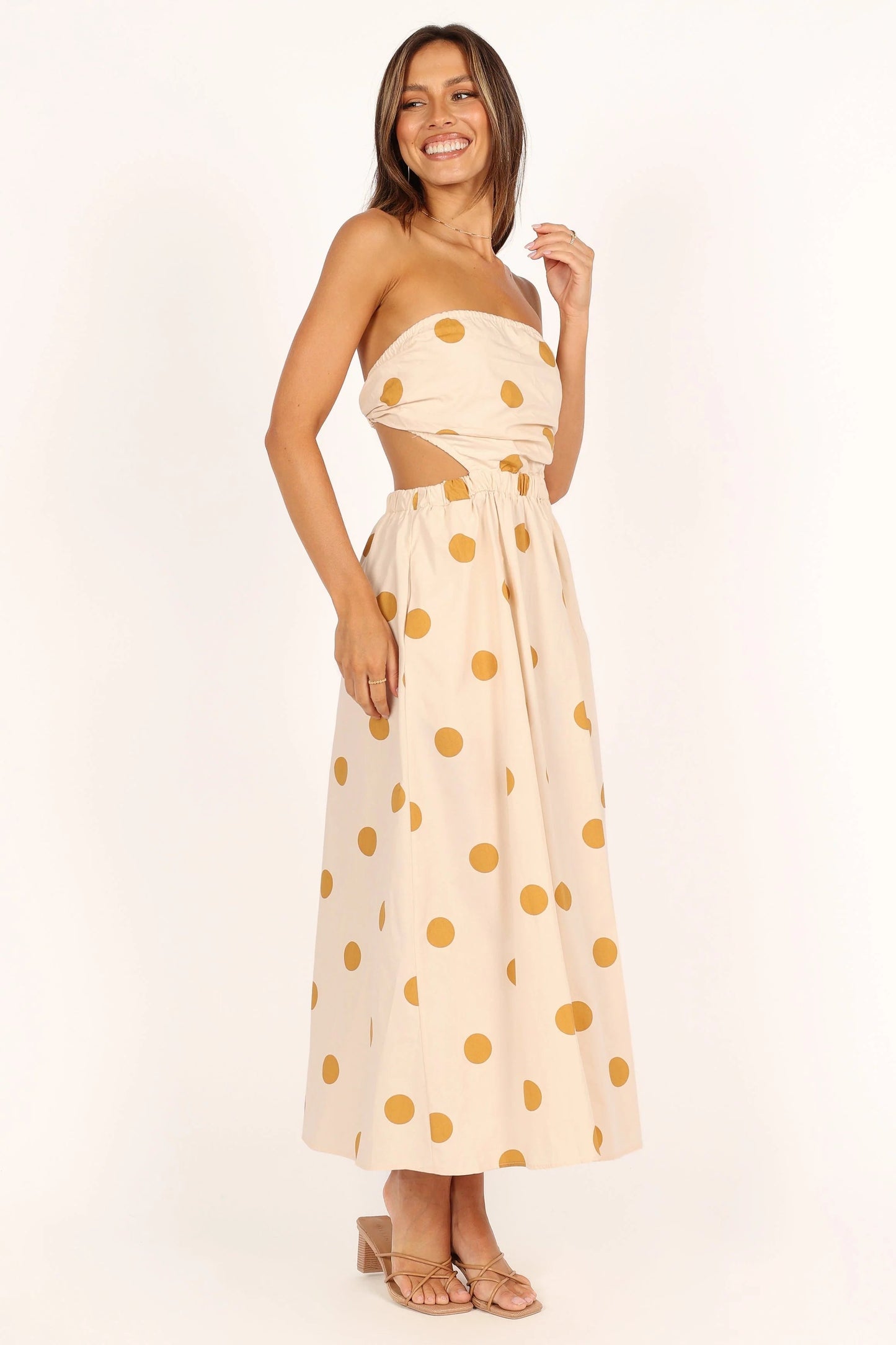 Cut-Out Strapless Maxi Dress