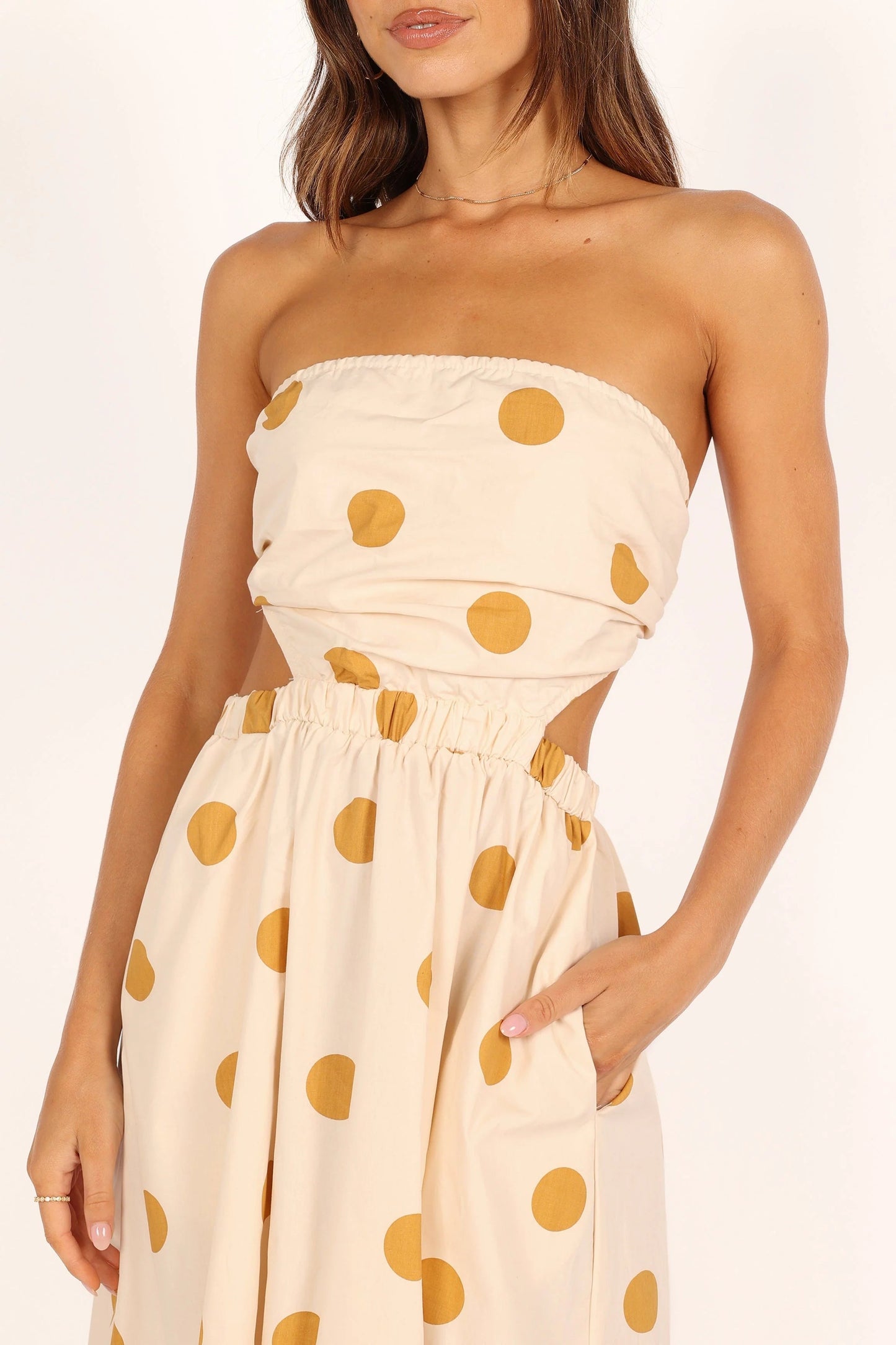 Cut-Out Strapless Maxi Dress
