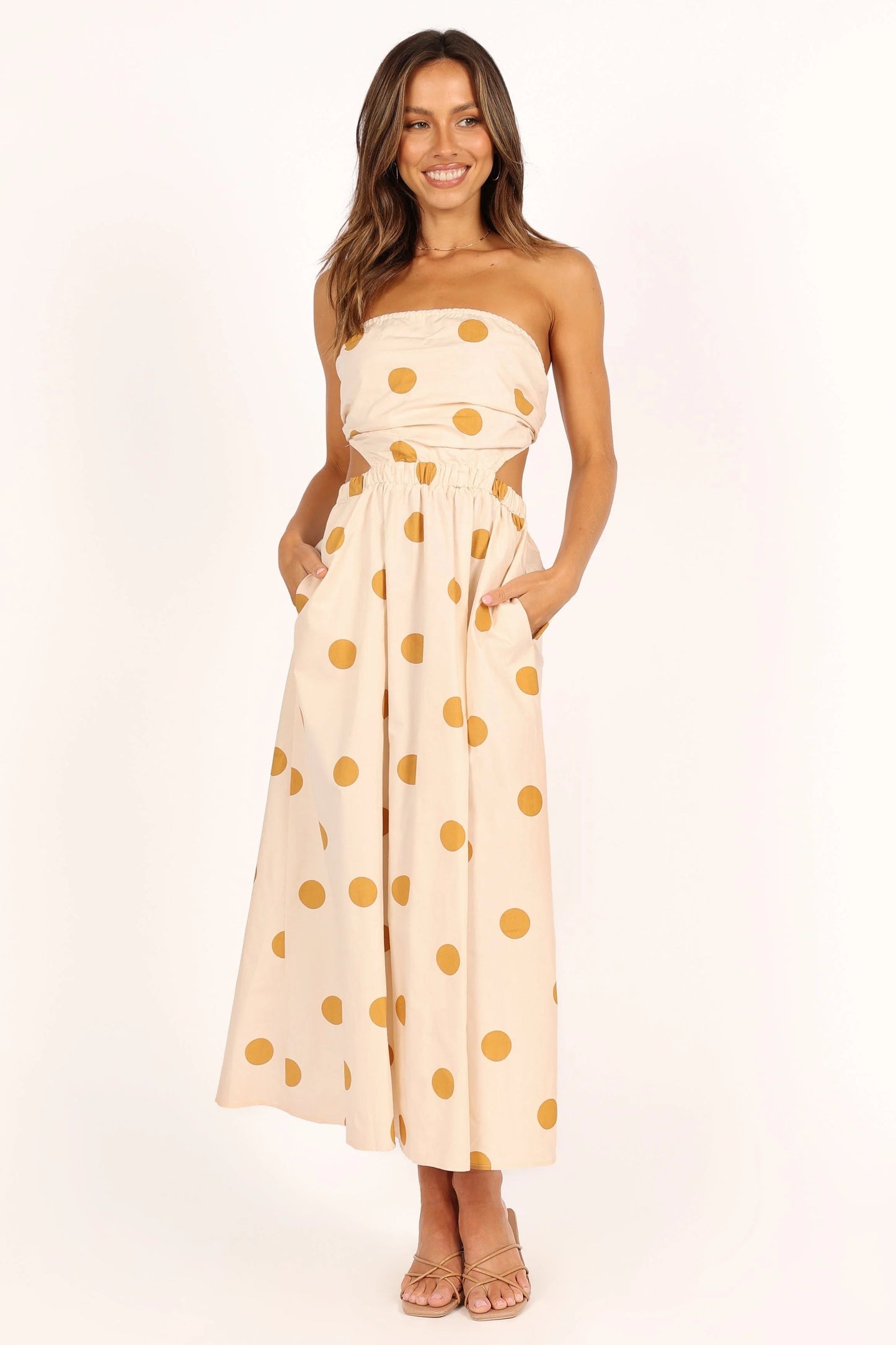 Cut-Out Strapless Maxi Dress