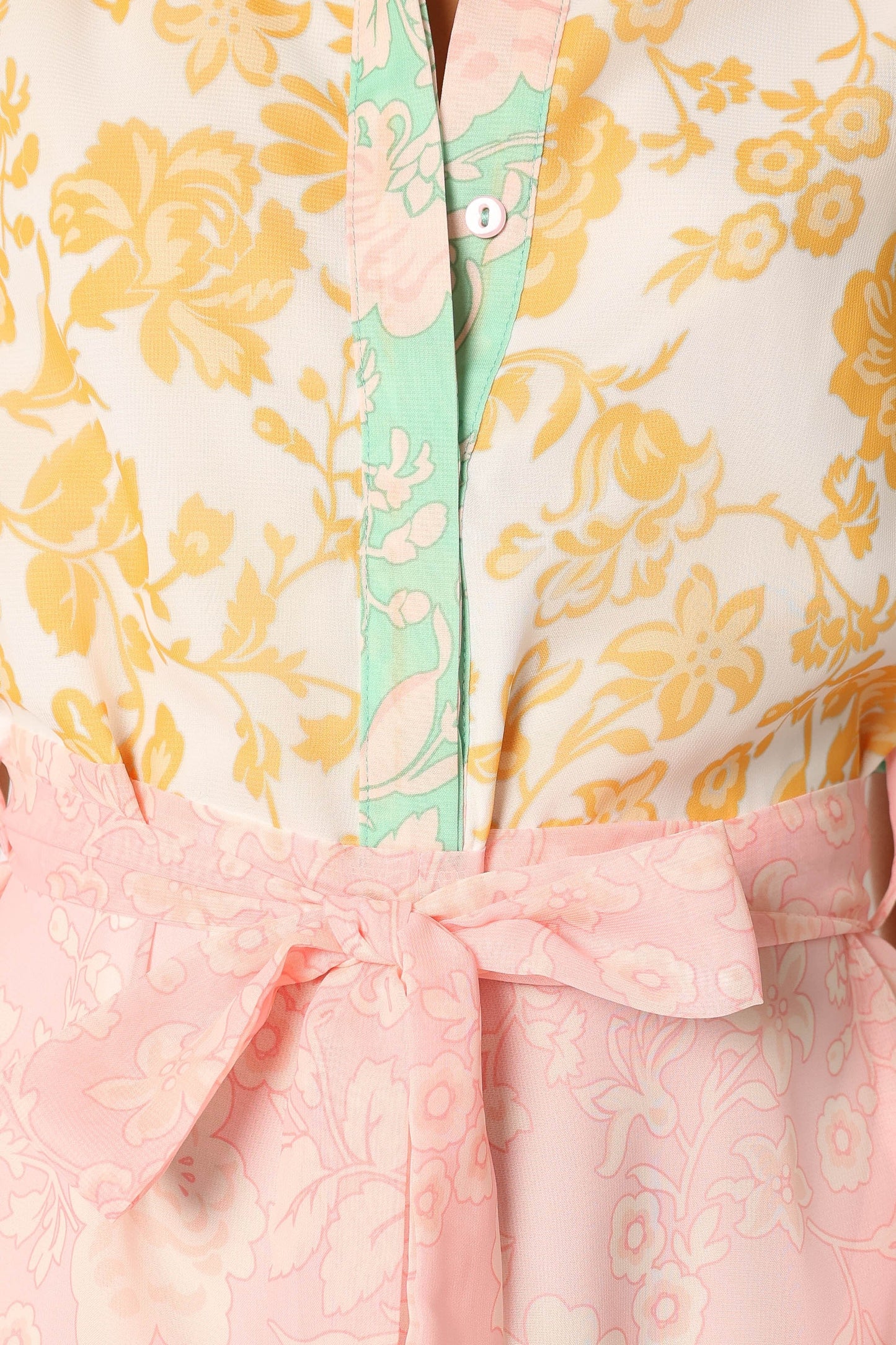 Floral Button-Front Collared Romper