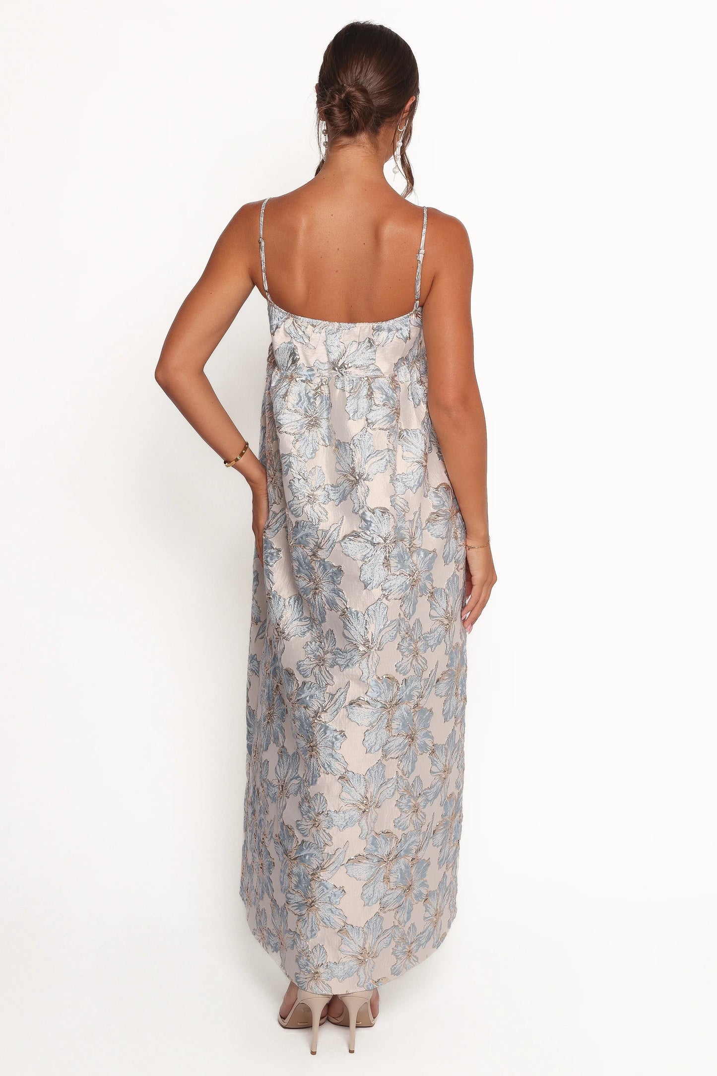 Floral Empire-Waist Square-Neck Maxi Dress