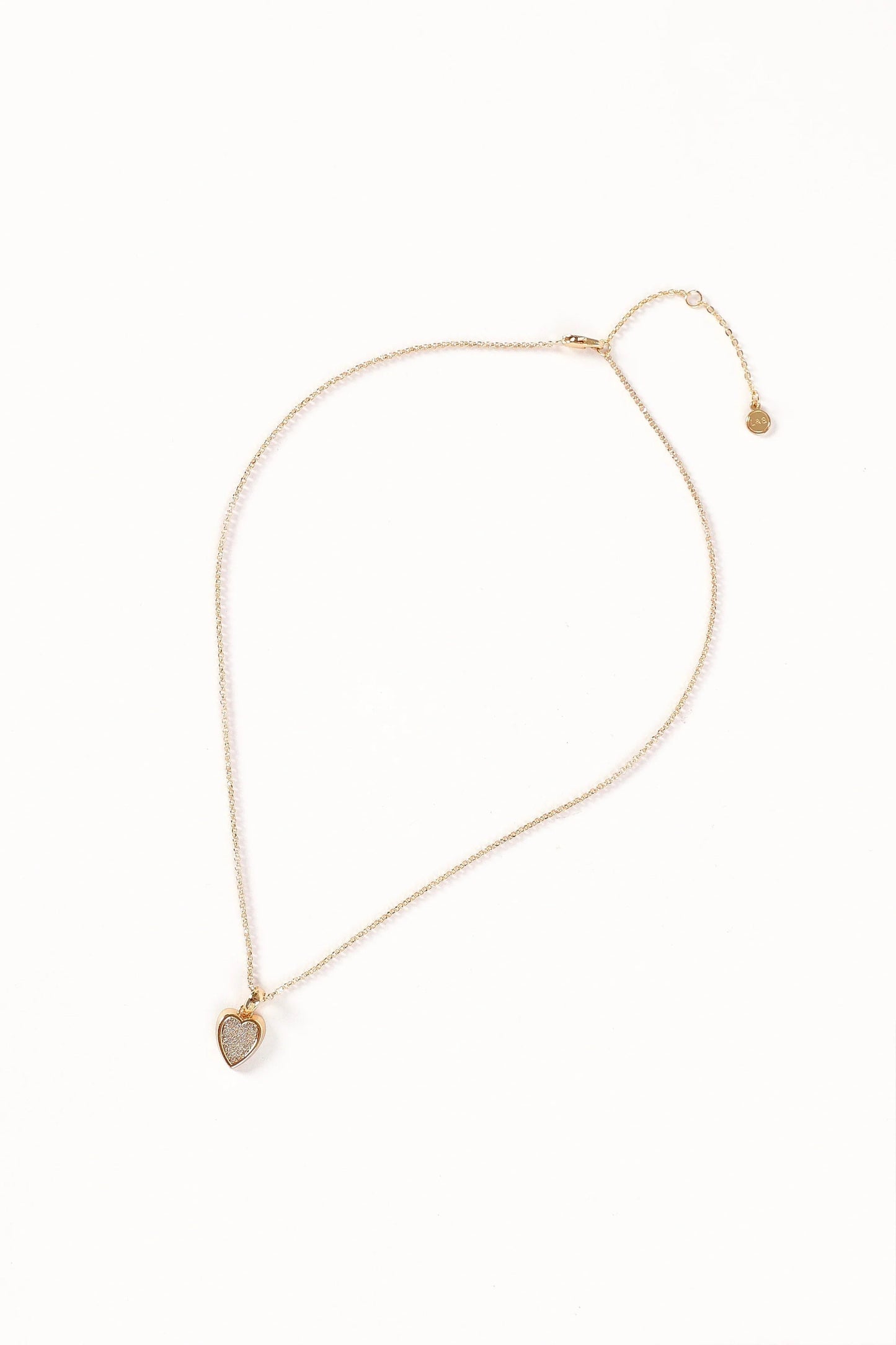 Heart Pendant Gold Link Necklace