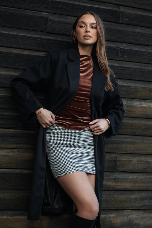 Houndstooth Mini Skirt