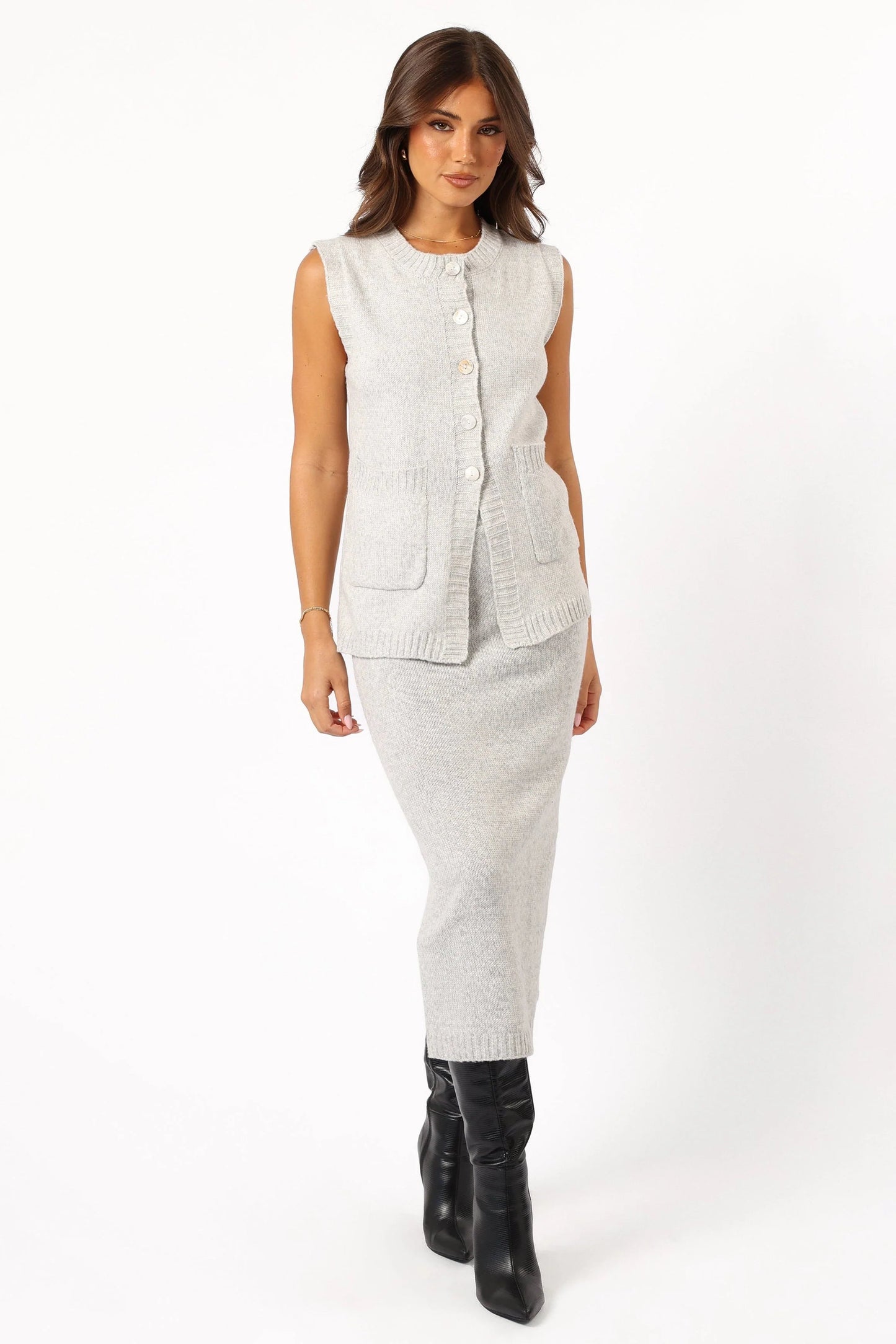 Knit Vest & Skirt Set