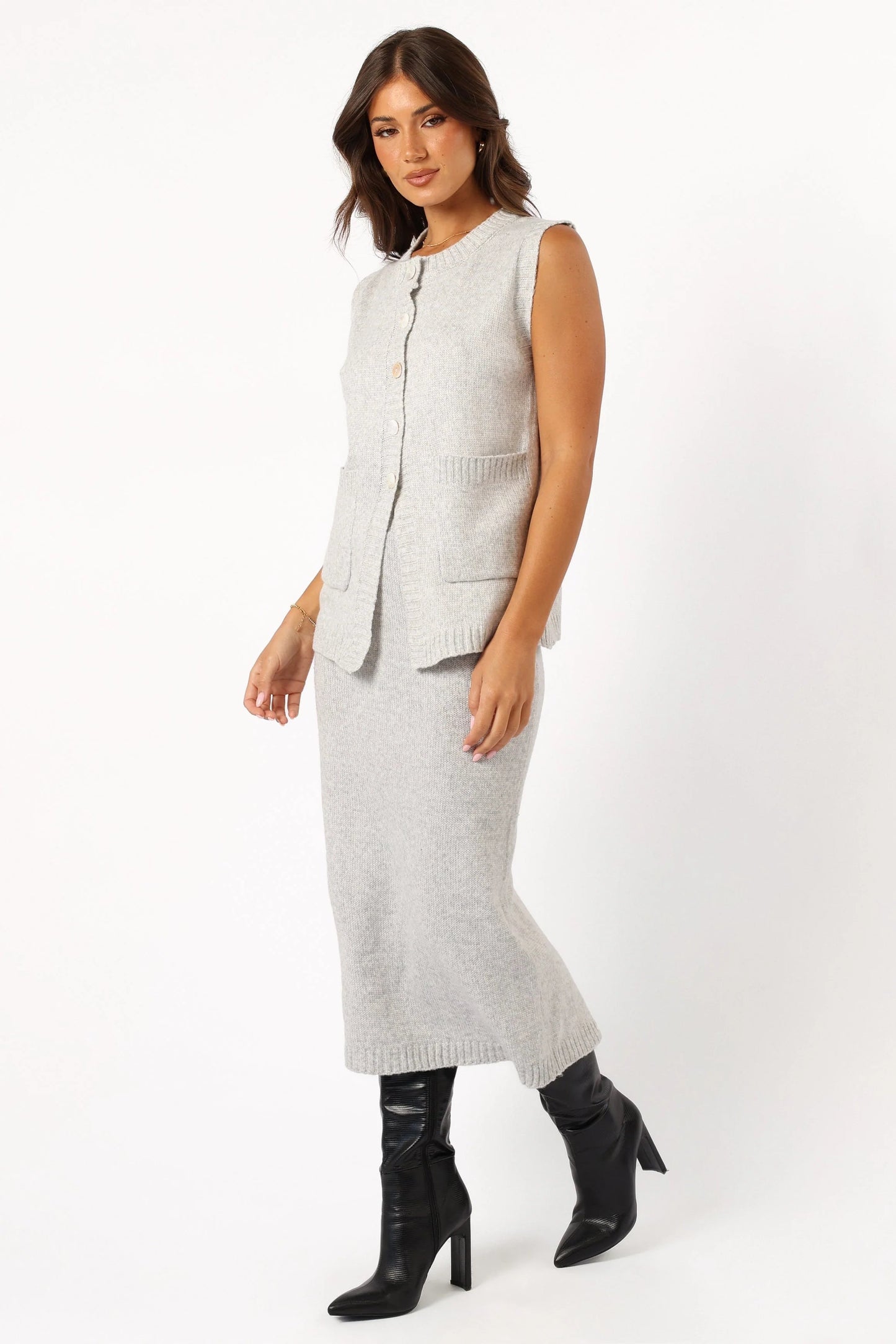 Knit Vest & Skirt Set