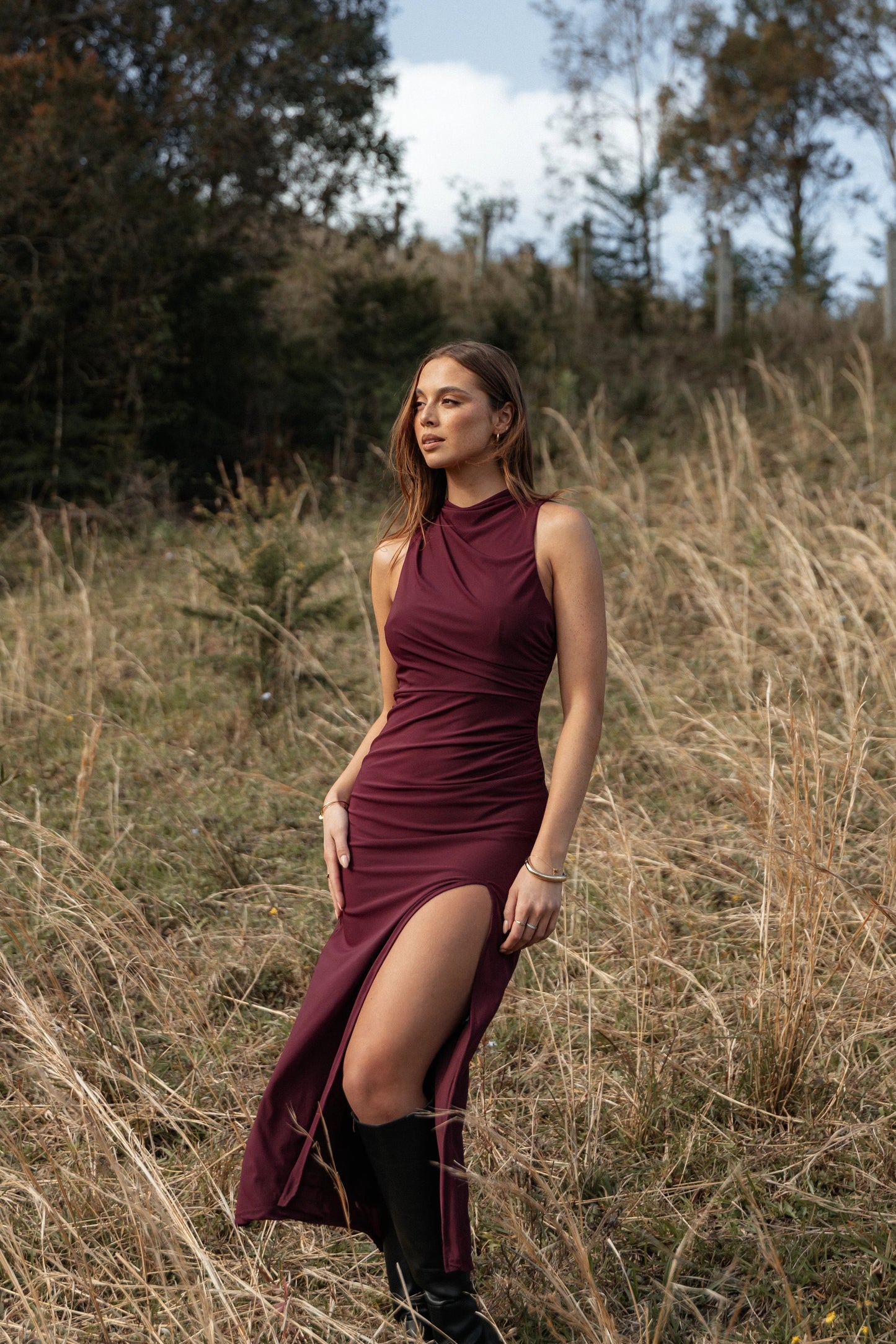 Ruched Side Maxi Dress
