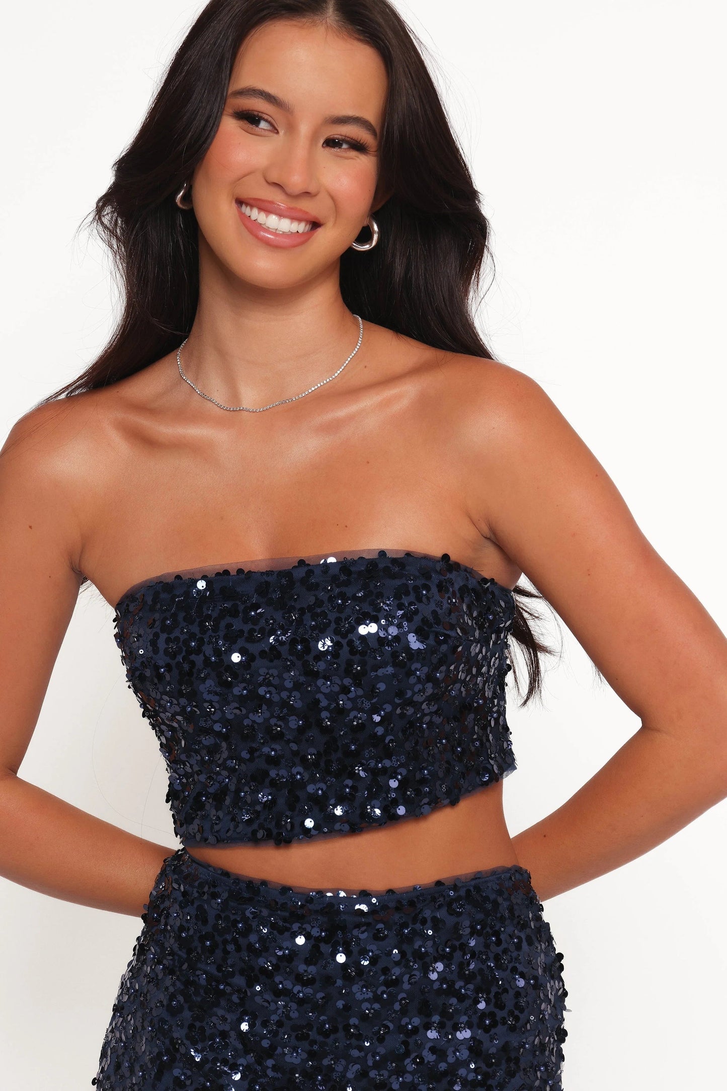 Sequin Bandeau & Maxi Skirt Set