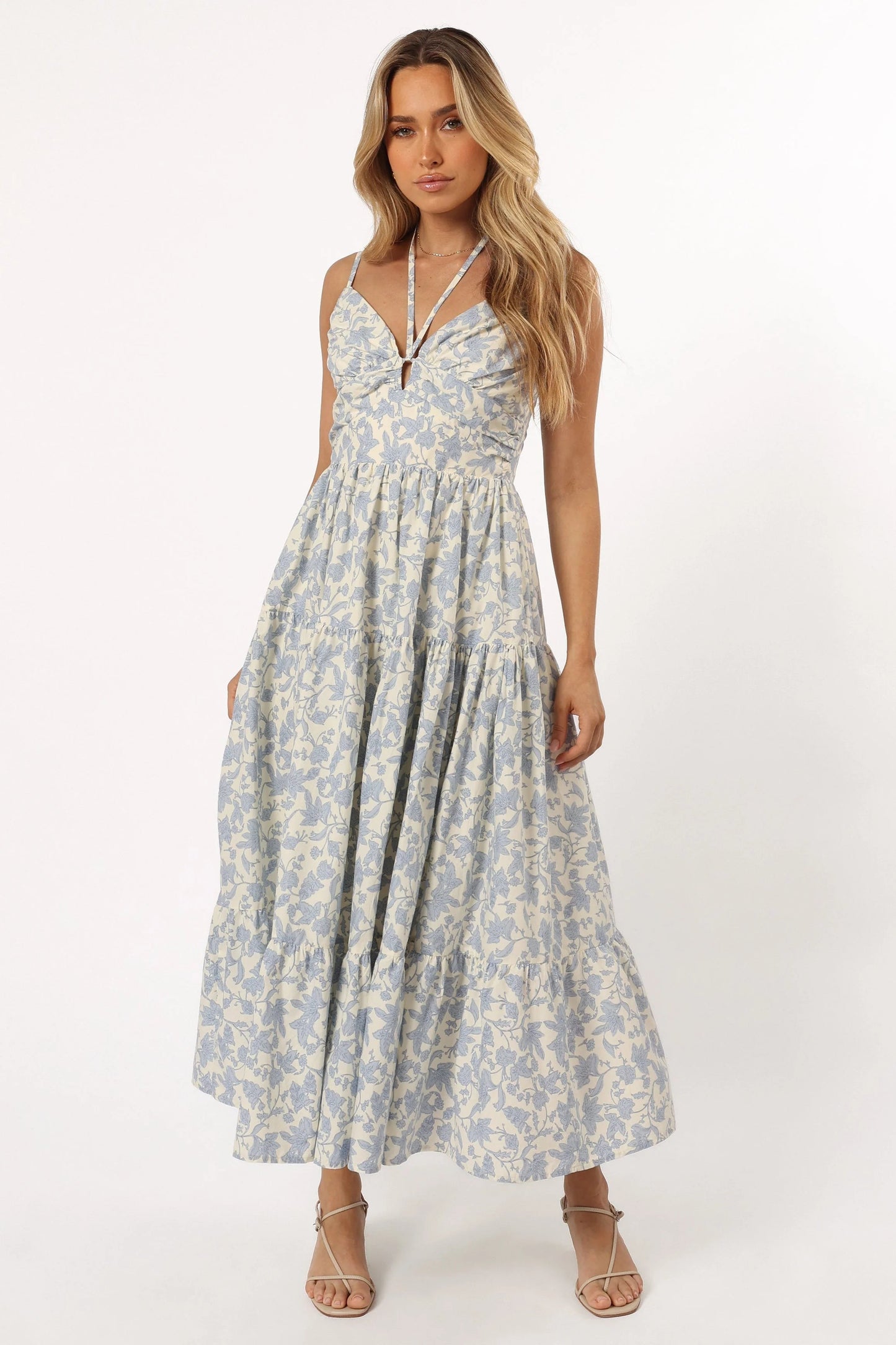 Tiered Floral Midi Dress