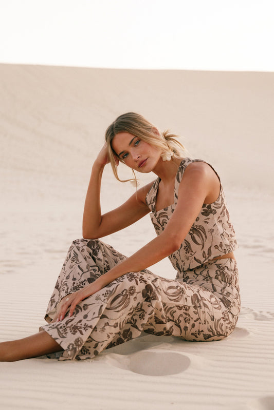 Tropical Wide-Leg Pants