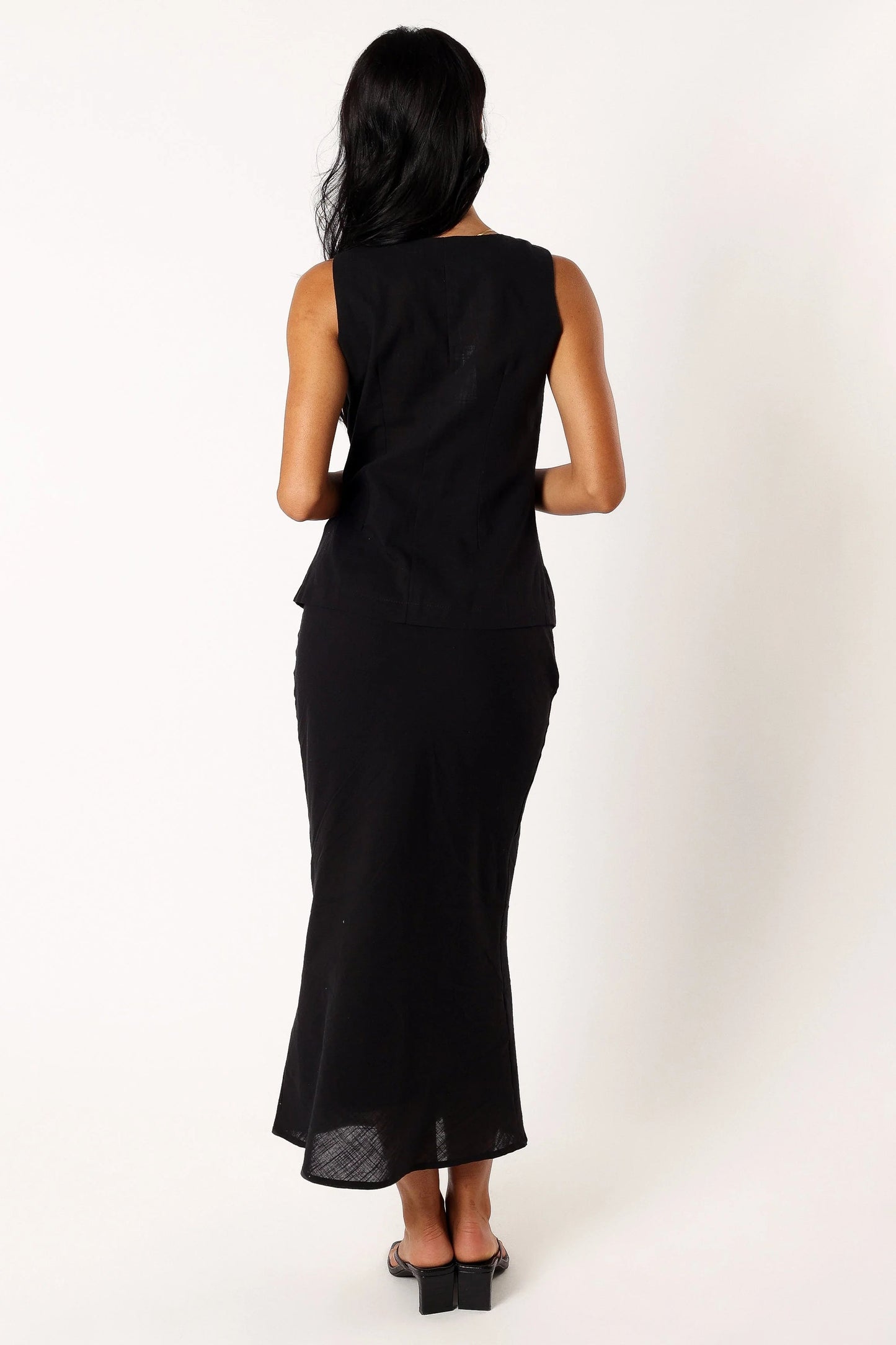V-Neck Maxi Vest & Skirt Set
