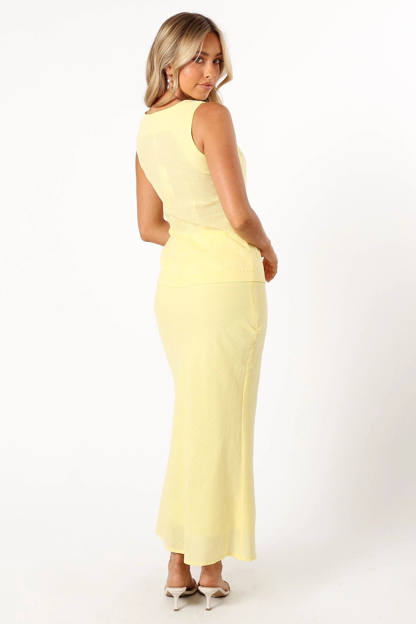 V-Neck Maxi Vest & Skirt Set