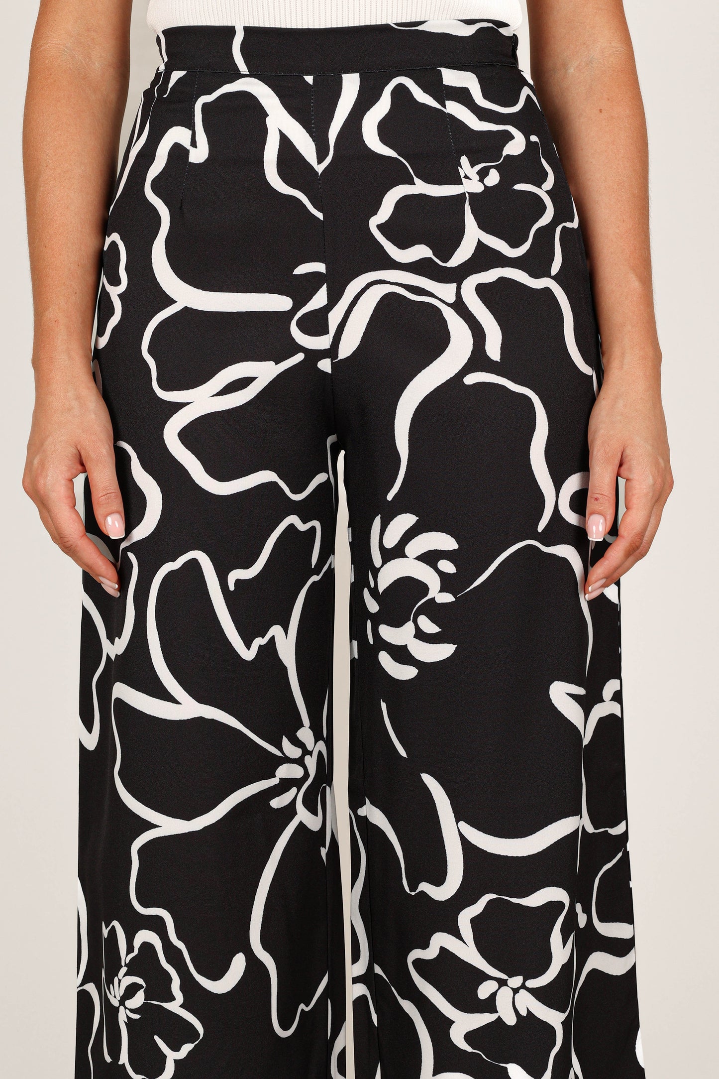 Abstract Wide-Leg Pants