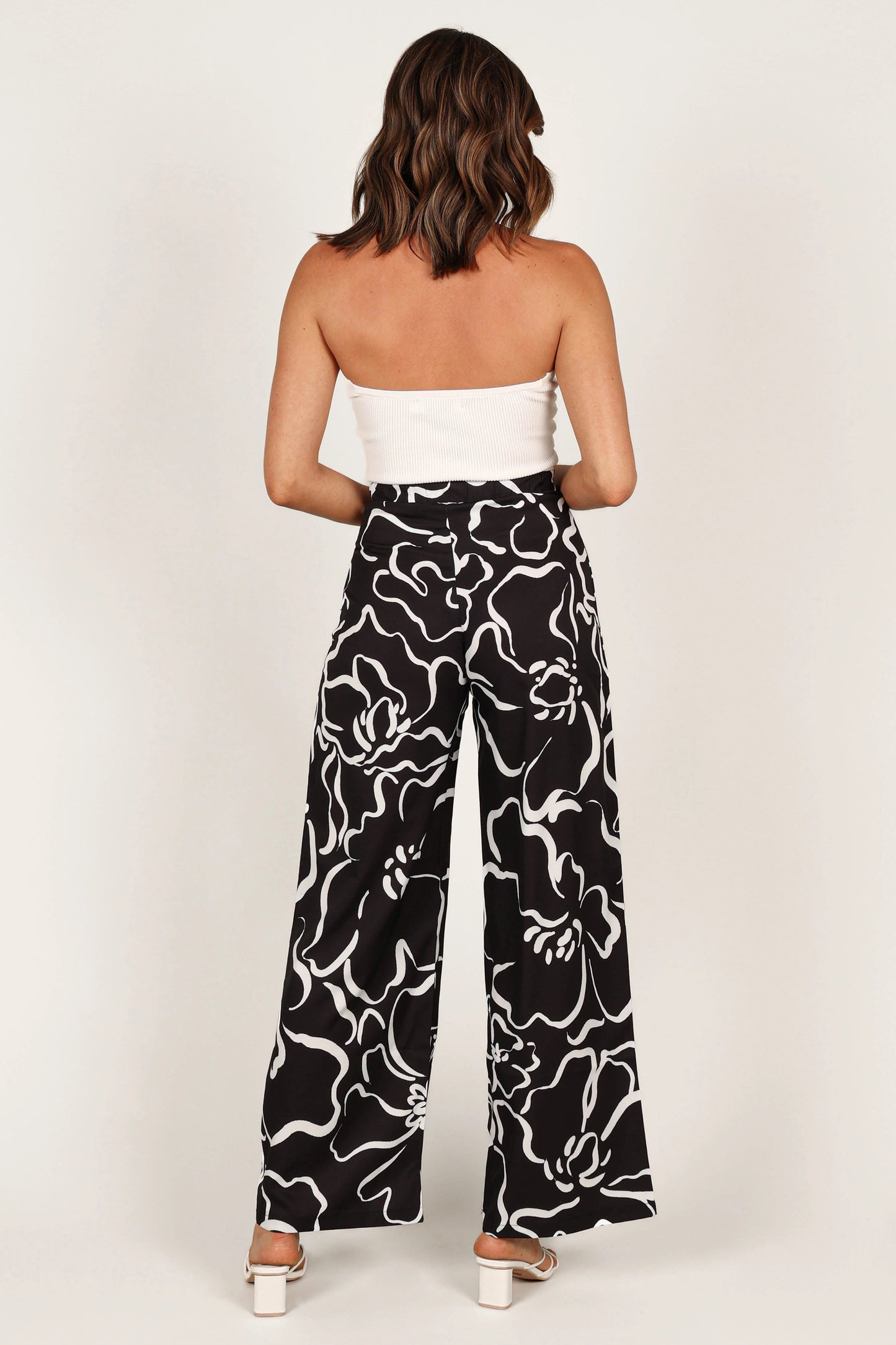 Abstract Wide-Leg Pants