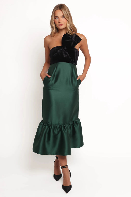 Amelie One-Shoulder Bow-Detail Midi Dress