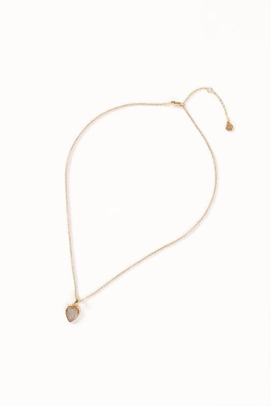 Heart Pendant Gold Link Necklace