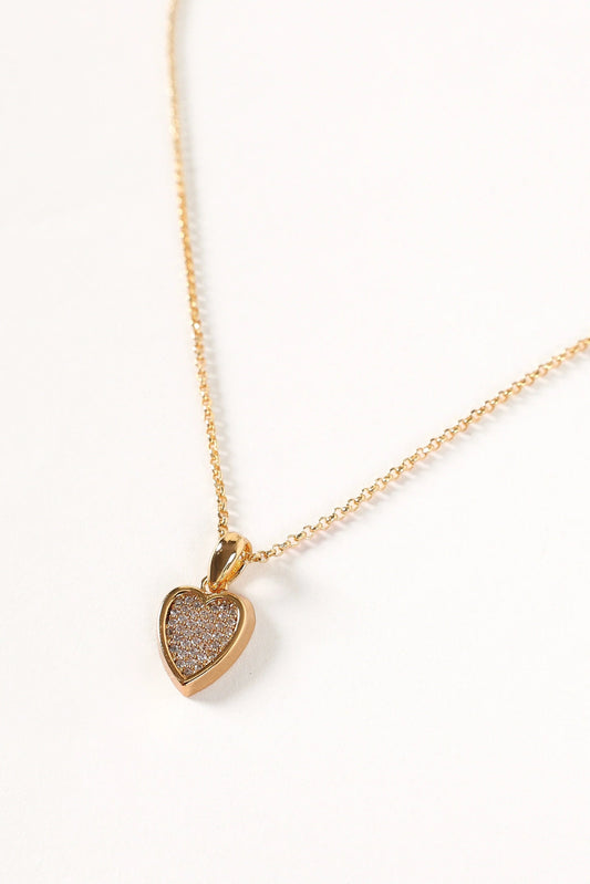 Heart Pendant Gold Link Necklace