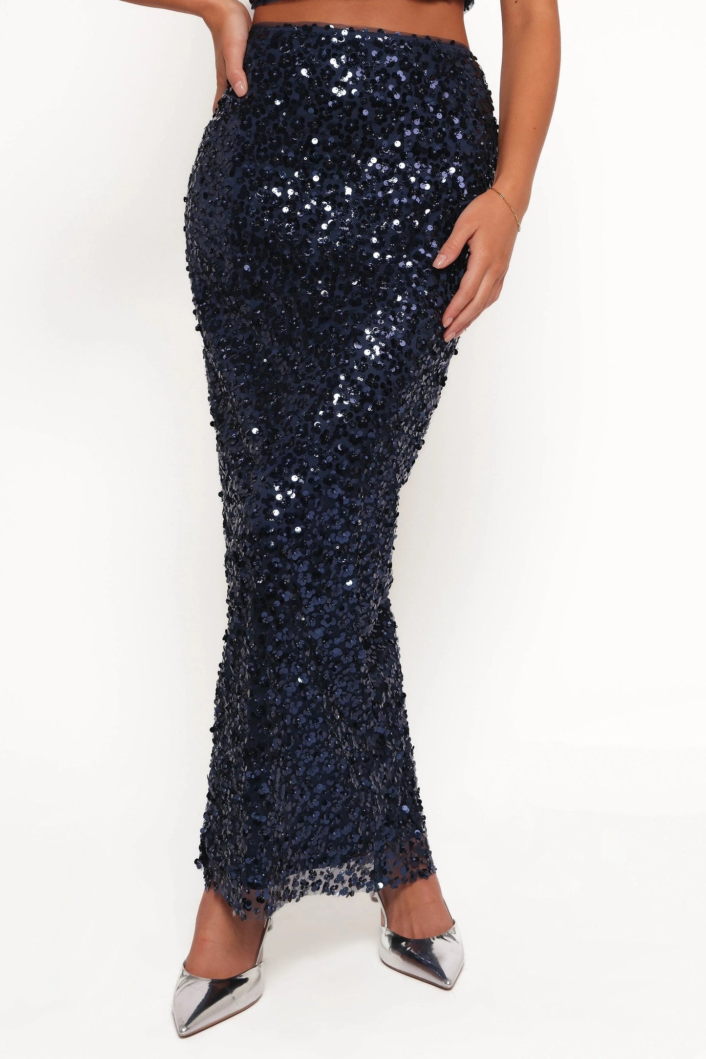 Sequin Bandeau & Maxi Skirt Set