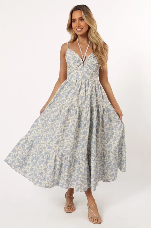 Tiered Floral Midi Dress