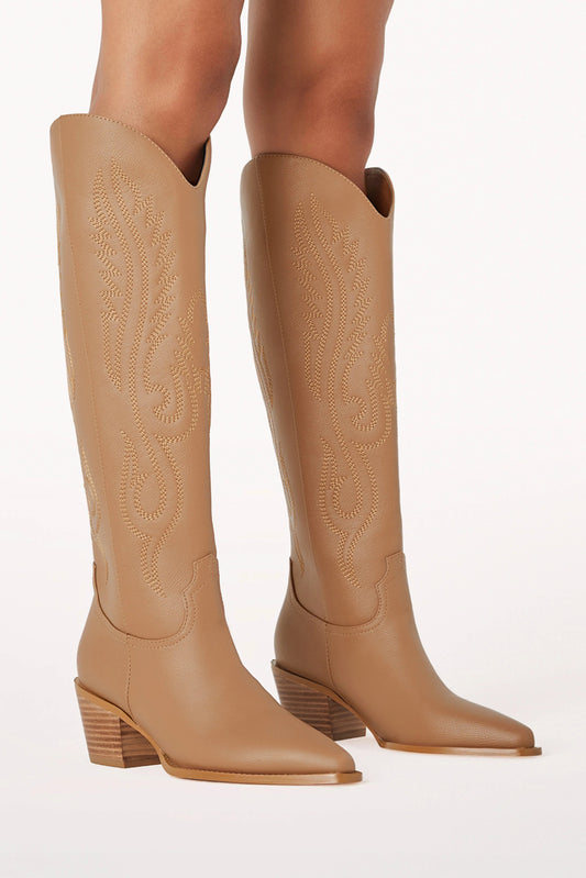 Western-Inspired Pull-On Ankle Boots